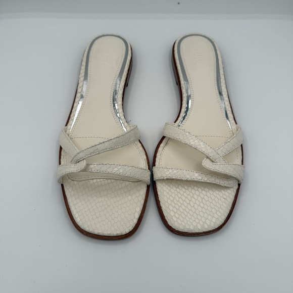 PAIGE Toby Snake‑Embossed Leather Slide Sandals Women’s Size 7 - Picture 6 of 10